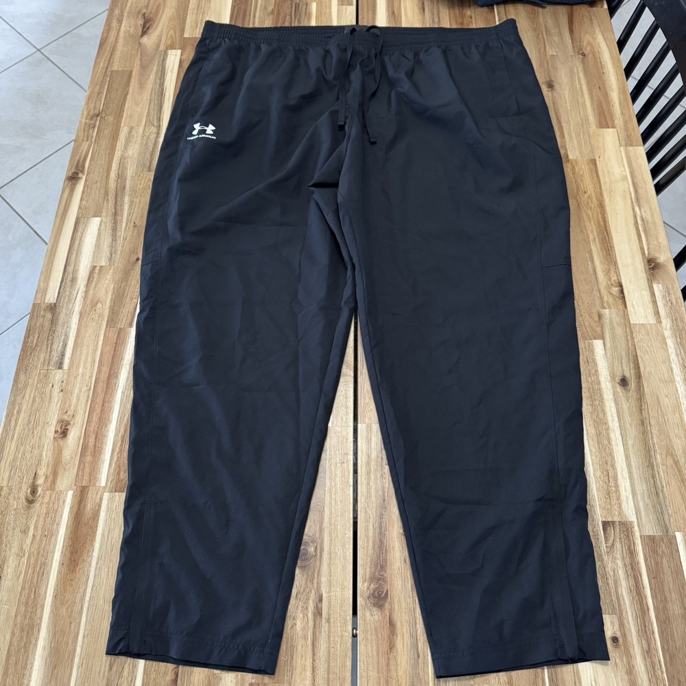 Under Armour Track Pants Mens 4XL Black Windbreaker Lightweight Drawstring Gym
